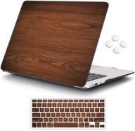 icasso hard shell protective case for macbook air 13 inch (2010-2017) a1369/a1466 - brown - keyboard cover included logo