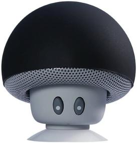img 4 attached to 🍄 Wireless Portable Mushroom Speaker with Sucker Function - TinyFin Mini, Black for iPhone, Samsung, and More