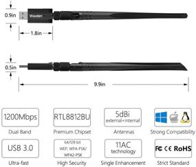 img 3 attached to 📶 High-Speed USB WiFi Adapter with 1200Mbps, Dual Band 2.4GHz/5GHz & 5dBi Antenna - Windows/Linux/Mac Compatible