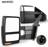 🚗 scitoo зеркала для буксировки ford: наружные аксессуары для грузовика 2007-2014 f150 с управлением мощностью, подогревом, желтым указателем поворота, ручной телескопической и складывающейся (хром) логотип