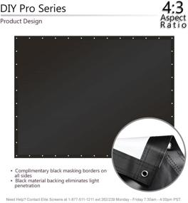 img 2 attached to Elite Screens DIY PRO Projector Screen: Portable 94-inch Indoor Outdoor PVC Display, 4:3 🎥 Aspect Ratio, 8K 4K Ultra HD 3D Movie Theater, Roll-Up Hang Anywhere with Grommets - DIY94V1