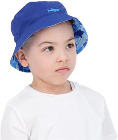 img 2 attached to 👒 Reversible Packable Beach Sun Bucket Hats for Boys and Girls - Ages 3-10