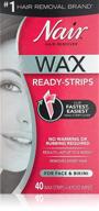 💆 nair hair remover wax ready-strips 40 count face/bikini (3 pack): fast & easy hair removal solution for smooth skin logo