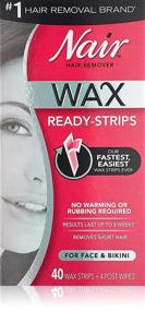 img 2 attached to 💆 Nair Hair Remover Wax Ready-Strips 40 Count Face/Bikini (3 Pack): Fast & Easy Hair Removal Solution for Smooth Skin