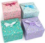 🎁 assorted floral gift boxes with lids - 12 pack of foldable decorative boxes, 5.8” x 5.8” x 3.7” - ideal for cupcakes, party favors, bridesmaid gifts - thick 400gsm small cardboard gift boxes logo