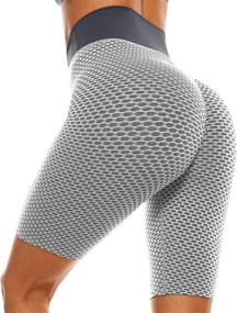 img 4 attached to 💪 Enhance Your Workout with Vigorics Women's High Waist Butt Lifting Seamless Yoga Biker Booty Shorts