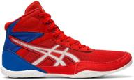 asics matflex wrestling shoes: white girls' athletic footwear - perfect for wrestling logo