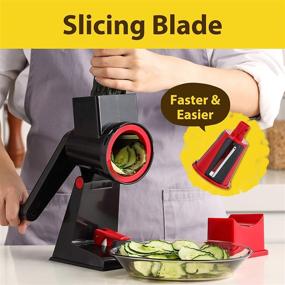 img 2 attached to 🥕 Durable Rotary Vegetable Grater and Slicer for Kitchen - Perfect for Cucumber, Zucchini, Carrot, Potato, and More!