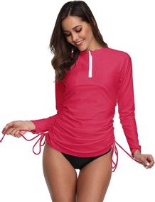 img 1 attached to Caracilia Protection Womens Long Sleeve Rashguard Women's Clothing