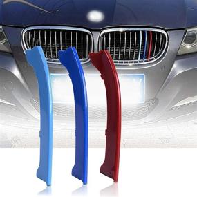 img 3 attached to Enhance Your BMW's Front Grille with runmade M-Color Sport Strips Buckle Cover - Compatible with 2009-2012 BMW 3 Series E90 E91 320i 323i 325i 328i 335i LCI