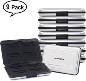 img 4 attached to 💦 Honsky Aluminum Water Resistant Memory Card Carrying Case Organizer - Silver