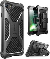 📱 i-blason case for iphone se 2020 / iphone 7/8: heavy duty combo holster cover with kickstand and belt swivel clip - black logo