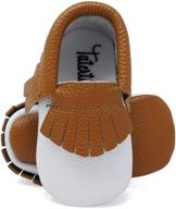 👶 genuine leather soft sole moccasin shoes for babies and toddlers - 3-6 and 6-12 months logo