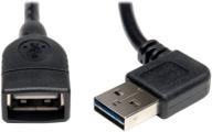 tripp lite reversible usb 2.0 a to a extension cable - right / left angle, 18-inch (ur024-18n-ra) logo