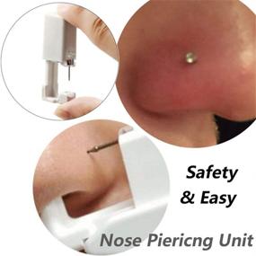img 1 attached to 💎 Nose Piercing Kit: Disposable, Safe, Sterile Nose Piercing Gun with Gold Color Nose Studs - Body Jewelry Tool with 2mm White CZ-G201#
