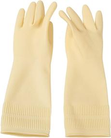 img 1 attached to 🧤 Premium Medium 3 Pairs All Natural Latex Rubber Gloves: Reusable, Durable, Non-Sticky Household Gloves with No Artificial Coloring - Ideal for Everyday Use (M)