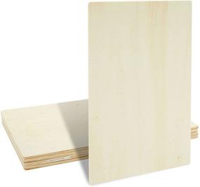 img 4 attached to Juvale Unfinished Rectangular Wood Slices, Craft Wooden Boards (15.5 x 9.8 in, Pack of 4)