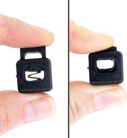 img 2 attached to 10-Pack Black Square Block Spring Cord Lock for Paracord, Drawstrings & Clothing by SGT KNOTS - Plastic Toggle Stopper