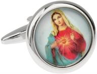 🙏 catholic church virgin mary religious cufflinks for men - enhanced seo logo