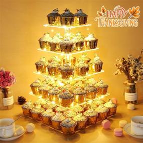 img 2 attached to 🧁 Stylish Vdomus Acrylic Cupcake Display – Perfect for Birthday Celebrations!