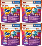 🌼 tide pods laundry detergent - spring meadow, value pack of 4, 16 pacs each: effective cleaning solution for ultimate laundry freshness logo