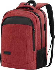 img 4 attached to 🎒 Introducing Monsdle Travel Laptop Backpack: Anti-Theft, Water-Resistant, USB Charging Port, Perfect for College Students & Professionals - Fits 15-inch Laptops