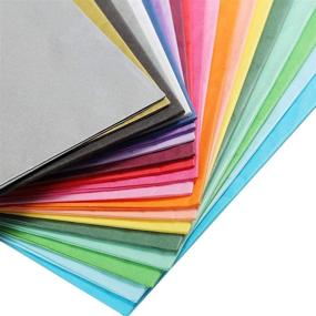 img 4 attached to 🌈 Vibrant Rainbow Mix: UNIQOOO 200 Sheets Gift Tissue Paper Bulk for Wrapping, Crafts & Party Favors