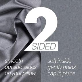 img 1 attached to 🌙 Black Satin Hair Wrap Headscarf for Women's Sleepwear - Stay-On and Tie-Up!