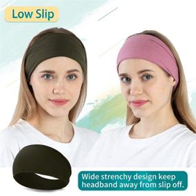 img 1 attached to 👩 RITOPER 10 Pack Solid Headbands for Women: Non-Slip, Stretchy, and Stylish Hair Bands for Running, Yoga, Workout and More