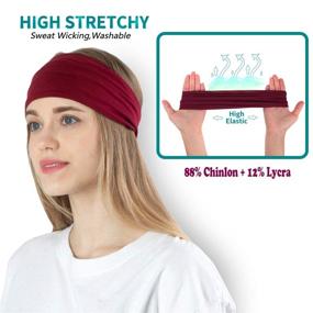 img 2 attached to 👩 RITOPER 10 Pack Solid Headbands for Women: Non-Slip, Stretchy, and Stylish Hair Bands for Running, Yoga, Workout and More