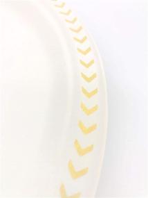 img 1 attached to 🌱 Compostable Paper Plates - Disposable, Heavy Duty, Elegant, Eco-Friendly (50 Count), Tree Free Sugarcane Bagasse Plates with Designer Color Accents - The Fancy Dime (7 inch, Gold Chevron)