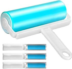 img 4 attached to Sticky Lint Roller 4 Pack: Reusable & Washable Super-sized Silicone Rollers - Ideal for Removing Pet Hair, Clothes, Carseats