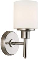 💡 stylish dimmable wall light: design house aubrey frosted glass, satin nickel finish - get yours now! логотип