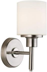 img 4 attached to 💡 Stylish Dimmable Wall Light: Design House Aubrey Frosted Glass, Satin Nickel Finish - Get Yours Now!