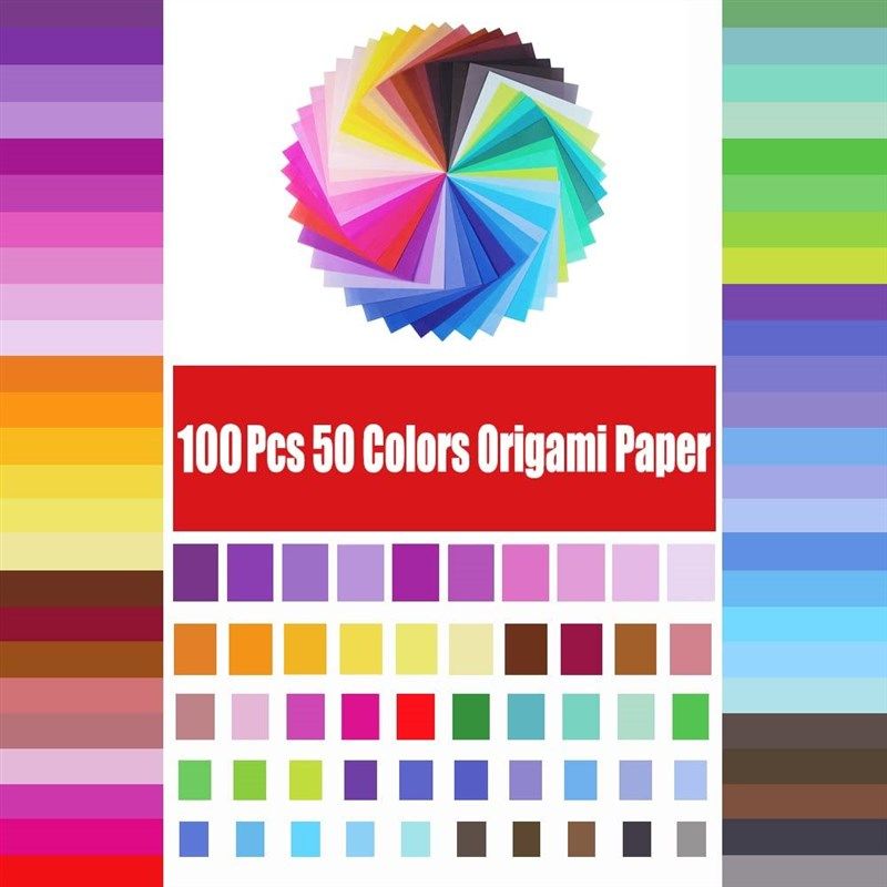 100 Sheets Origami Paper Large 20cm x 20cm Square Pack 10 Assorted Colours  UK