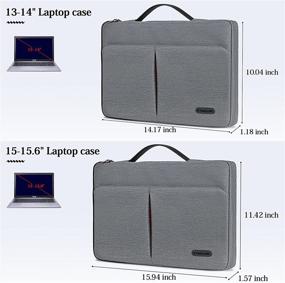 img 1 attached to 📦 Waterproof Laptop Sleeve Case 13-14 Inch: Portable Handle, 360 Protective Briefcase Bag, Compatible with MacBook Air/Pro, Acer/ASUS/HP/Lenovo/Dell Notebook - Light Gray