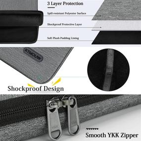 img 3 attached to 📦 Waterproof Laptop Sleeve Case 13-14 Inch: Portable Handle, 360 Protective Briefcase Bag, Compatible with MacBook Air/Pro, Acer/ASUS/HP/Lenovo/Dell Notebook - Light Gray