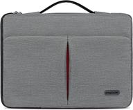 📦 waterproof laptop sleeve case 13-14 inch: portable handle, 360 protective briefcase bag, compatible with macbook air/pro, acer/asus/hp/lenovo/dell notebook - light gray logo