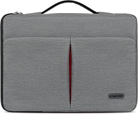 img 4 attached to 📦 Waterproof Laptop Sleeve Case 13-14 Inch: Portable Handle, 360 Protective Briefcase Bag, Compatible with MacBook Air/Pro, Acer/ASUS/HP/Lenovo/Dell Notebook - Light Gray