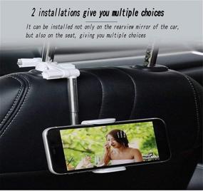 img 1 attached to 📲 Lilibiao Rear View Mirror Car Phone Bracket: Universal 360 Degree Rotation Holder for 4.0-6.1 inch Mobile Phones (Black)