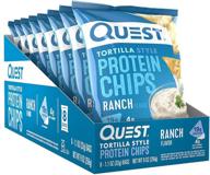 🌮 quest nutrition tortilla style protein chips: ranch flavor, low carb, gluten free, baked snack - pack of 8, 1.1 ounce each logo