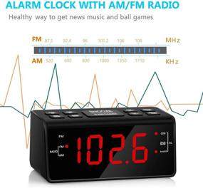 img 1 attached to 🕰️ 248Red Digital Alarm Clock with AM/FM Radio, Dimmer, Snooze, and Battery Backup for Bedrooms