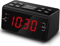 цифровые будильник 248red с am/fm радио, регулировкой яркости, режимом сна и резервным питанием для спален. логотип