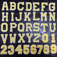 🔢 iron on letters and numbers patches: diy badge decorative repair for clothing, hats, jackets, shirts - embroidered patch set with gold letter a-z and number patches 0-9 logo