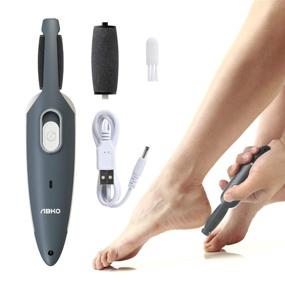 img 4 attached to 🦶 ABKO Rechargeable Cordless Foot File CR01 - Electric Callus Remover for Dead Hard Skin, Cracked Heels, Pedi Feet Care - Gray