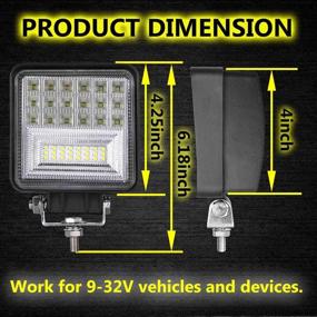 img 3 attached to 🚛 Moso LED Pods - 4 inch LED Fog Light Spot Flood Combo Cube Work Light for Truck ATV UTV SUV Marine Boat Tractor