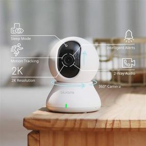 img 3 attached to 📹 2K Security Camera: 360-Degree Home Monitor with Smart Motion Tracking, Phone App, Night Vision, Siren, Alexa & Google Assistant Compatibility, 2-Way Audio