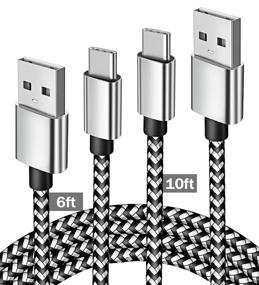 img 4 attached to 🔌 High-Speed USB Type C Cable 10ft 6ft 2-Pack: Extended Fast Charger Cord for Samsung Galaxy A71 A70 A51 A50 A01 A11 A21 S20 Fe Ultra S10 S9 S8 Plus Note 10 LG Stylo 6 V40 V60 G70 K51 K61