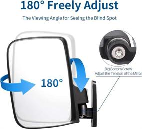 img 2 attached to Golf Cart Side Mirrors for EZGO, Yamaha, and Club Car - Large 7-Inch Adjustable Rear View Mirrors - One Pair of Golf Cart Mirrors