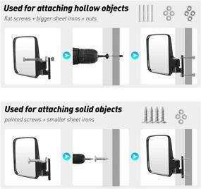 img 1 attached to Golf Cart Side Mirrors for EZGO, Yamaha, and Club Car - Large 7-Inch Adjustable Rear View Mirrors - One Pair of Golf Cart Mirrors